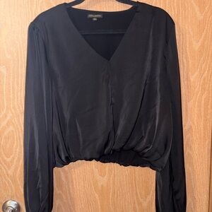 Shinestar Black V-Neck Blouse
